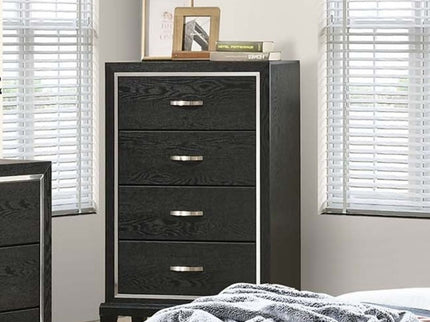 1 Piece Chest Tapered Legs Bedroom Furniture - Black
