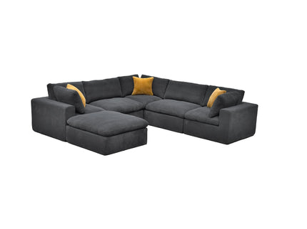 Custom Configuration Modular Sectional With Toss Pillows