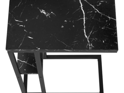 Accent Table, C - Shaped, Marble Look Contemporary & Modern Convenient Design