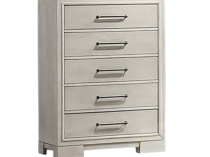 1 Piece Chest With Square Legs And Sleek Handles - Antique White