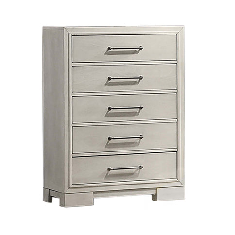 1 Piece Chest With Square Legs And Sleek Handles - Antique White