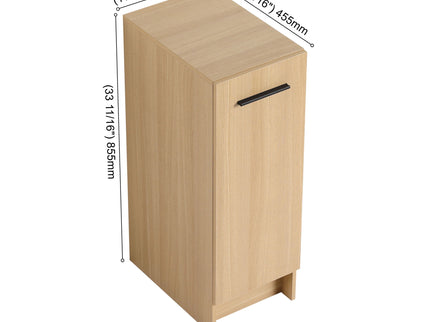 Slim Freestanding Bathroom Storage Cabinet - Light Oak