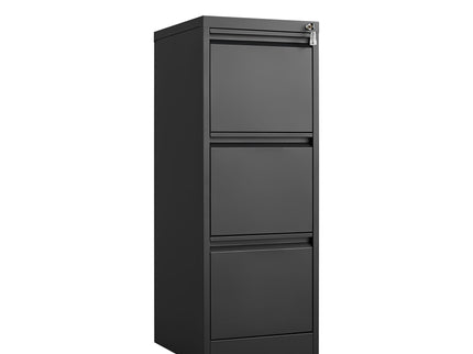 Durable Metal 3 Drawer File Cabinet With Lock For Office Storage