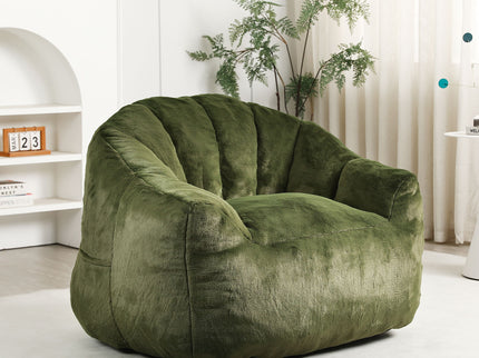 Beanbag Chair, Beanbag Sofa Chair With Armrests Stuffed High Density Foam