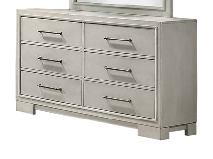 Dresser With Square Legs And Sleek Handles - Antique White