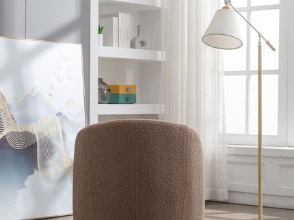 Teddy Fabric Swivel Accent Armchair Barrel Chair With Powder Coating Metal Ring
