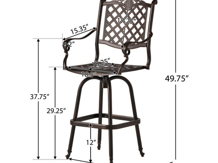 Cast Aluminum Bar Stool - Copper