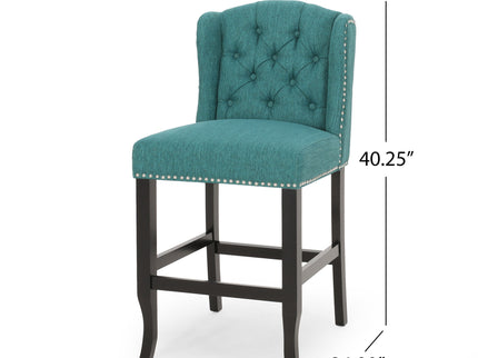 Vienna - Fabric Tufted Counter Stool With Nailhead Accents (Set of 2)