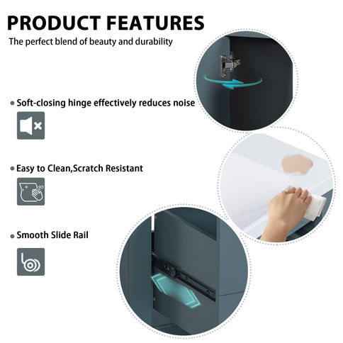 Bathroom Vanity With Sink Combo, Storage Cabinet, Freestanding Set With 3 Drawers & Soft Closing Doors