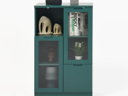 Modern Cabinet With Glass Doors And Drawer