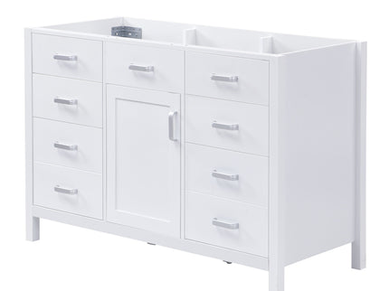 46.5" Modern Bathroom Vanity Cabinet Only, Soft Close Door & 6 Drawers - White