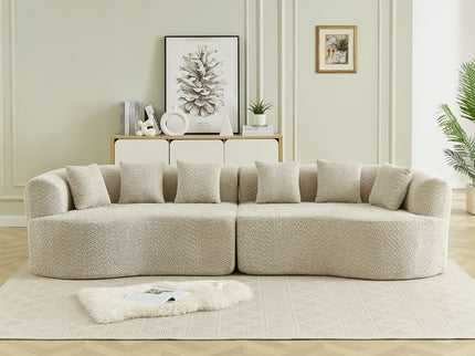 Curved Sectional Sofa With 6 Pillows