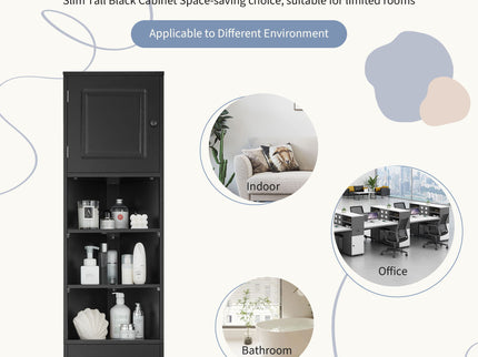Multi Functional Corner Cabinet With Adjustable Shelves And 2 Doors