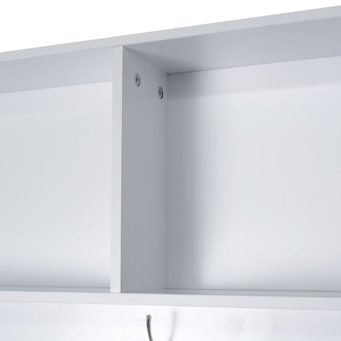 Entryway Bench With Coat Rack, 3 In 1 Design And Adjustable Shelves