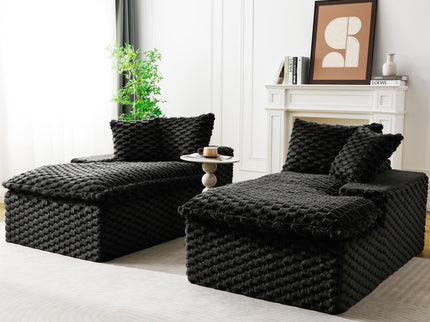 Double Chaise Lounge With Full Compressed Sponge