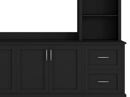 Arched Entertainment Center Wall Unit With Drawers, TV Stand
