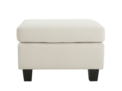 Springfield - Ottoman Contemporary Design Fabric Birch Wood Legs - Beige