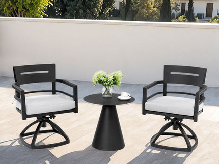 Outdoor Patio Swivel Rocker With Outdoor Grade Sunbrella Fabric Cushions (Set of 2) - Ember Black