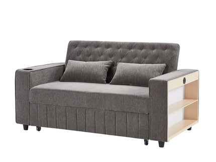 Pull-Out Sofa Bed Convertible Couch With Adjustable Backrest For Living Room