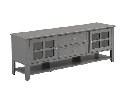 TV Stand, Entertainment Center With Dual Drawers And Hidden Storage, Cabinet With Soft Closing Doors And Sleek Panel Design