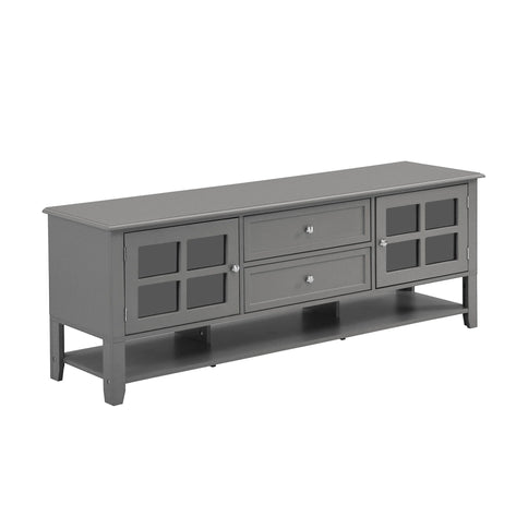 TV Stand, Entertainment Center With Dual Drawers And Hidden Storage, Cabinet With Soft Closing Doors And Sleek Panel Design