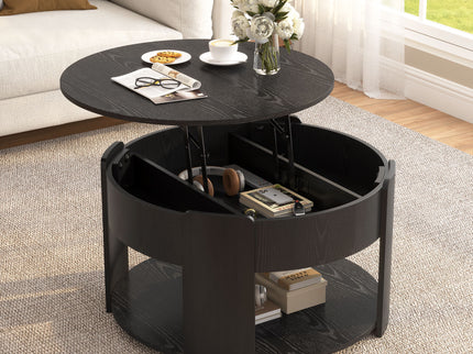 Round Lift Top Coffee Table With Hidden Storage