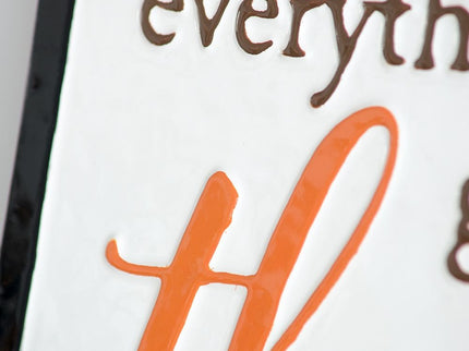 Thanks Wall Sign, Wall Art Decor For Harvest Festival Fall Festival & Thanksgiving Table Decorations (Set of 2) - Black / Orange / White