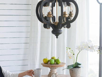 Cake Stand, Wood Cake Plate With Magnesium Base - Cream / Brown