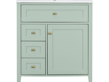 Bathroom Vanity With Sink, 3 Drawers And Adjustable Shelf, Freestanding Storage Unit