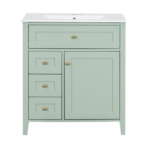 Bathroom Vanity With Sink, 3 Drawers And Adjustable Shelf, Freestanding Storage Unit