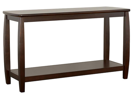 Rectangular Sofa Table With Double Shelf - Brown