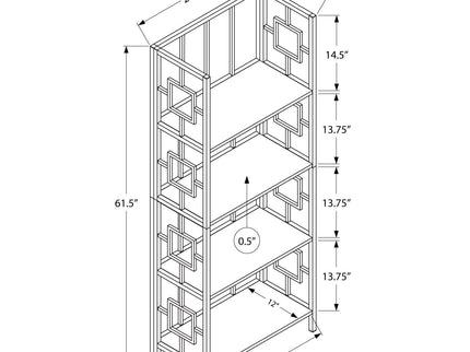 Bookshelf, Bookcase, Etagere, 4 Tier, For Office, Contemporary & Modern - Espresso