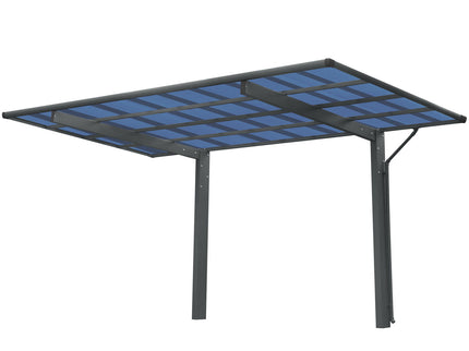 Outdoor Carport, Single Carport Aluminum Metal Frame And Polycarbonate Panels Car Port For Outdoor Driveway Car, Truck - Charcoal