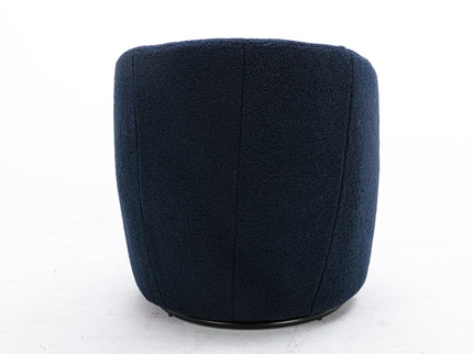Teddy Fabric Swivel Accent Armchair Barrel Chair With Powder Coating Metal Ring