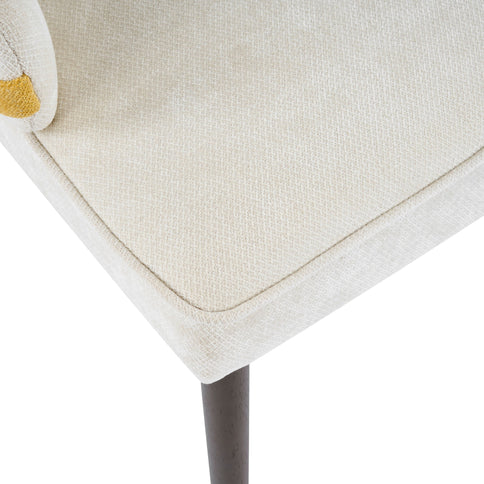 Indoor Dining Chair (Set of 2) With Sturdy Frame - Beige / Yellow