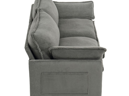 Modern Loveseat Sofa, Upholstered Couch With Side Storage Pockets