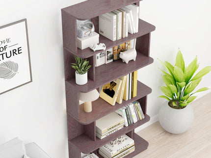 Modern 5 Tier Open Storage Bookcase