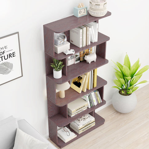 Modern 5 Tier Open Storage Bookcase