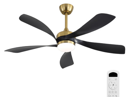 52" Indoor Ceiling Fan With 3 Color Dimmable LED Light Blades, Reversible DC Motor, Remote Control