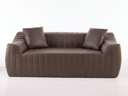 Oversized 2 Seater Loveseat With 2 Decor Throw Pillows, Deep Seat Sofa For Living Rooms