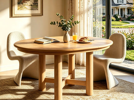 Extendable Oval Dining Table With Leaf