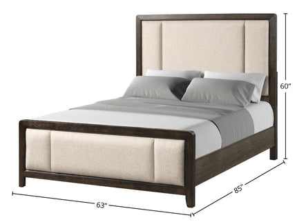 Upholstered Headboard & Footboard With Traditional Styling Bed