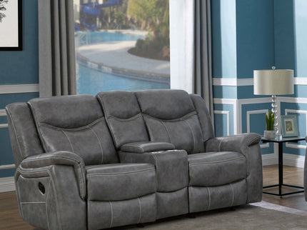 Carmen - Cool Motion Loveseat With Storage, With Reclining Function And Built In Storage - Gray