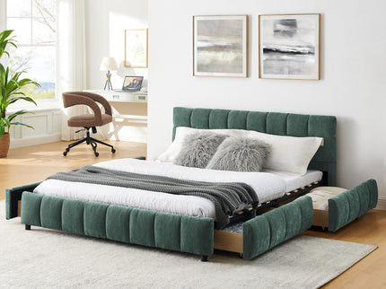 Modern Platform Bed Frame With Thick Fabric
