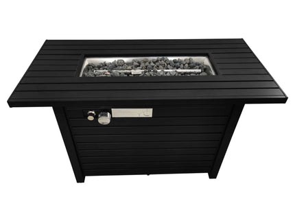 Outdoor Fire Pit Table With Lid, - Black