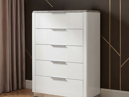 Jazz - 5 Drawer Chest - White