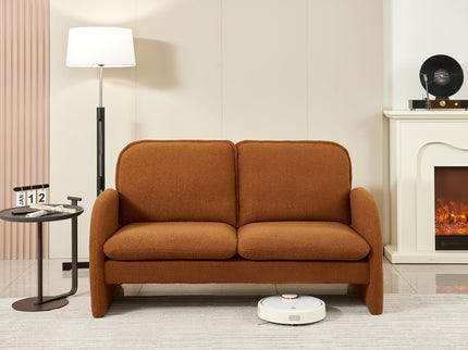 Loveseat Sofa Small Couch For Living Room, Sherpa Fabric Upholstered Loveseat Sofa Couch, Small Loveseat Sofa For Apartment, Bedroom
