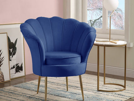 Angelina - Scalloped Back Barrel Accent Chair With Metal Legs