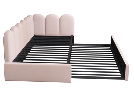 Upholstered Daybed With Metal Slatted Base