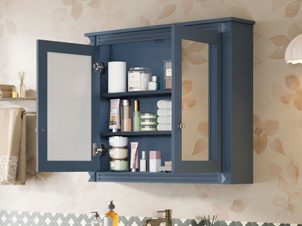 Wall-Mounted Medicine Cabinet With 2 Mirrors, Adjustable Shelves
